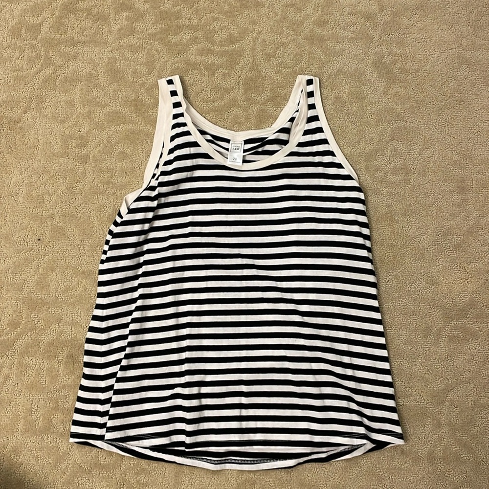 Black and white striped tank top